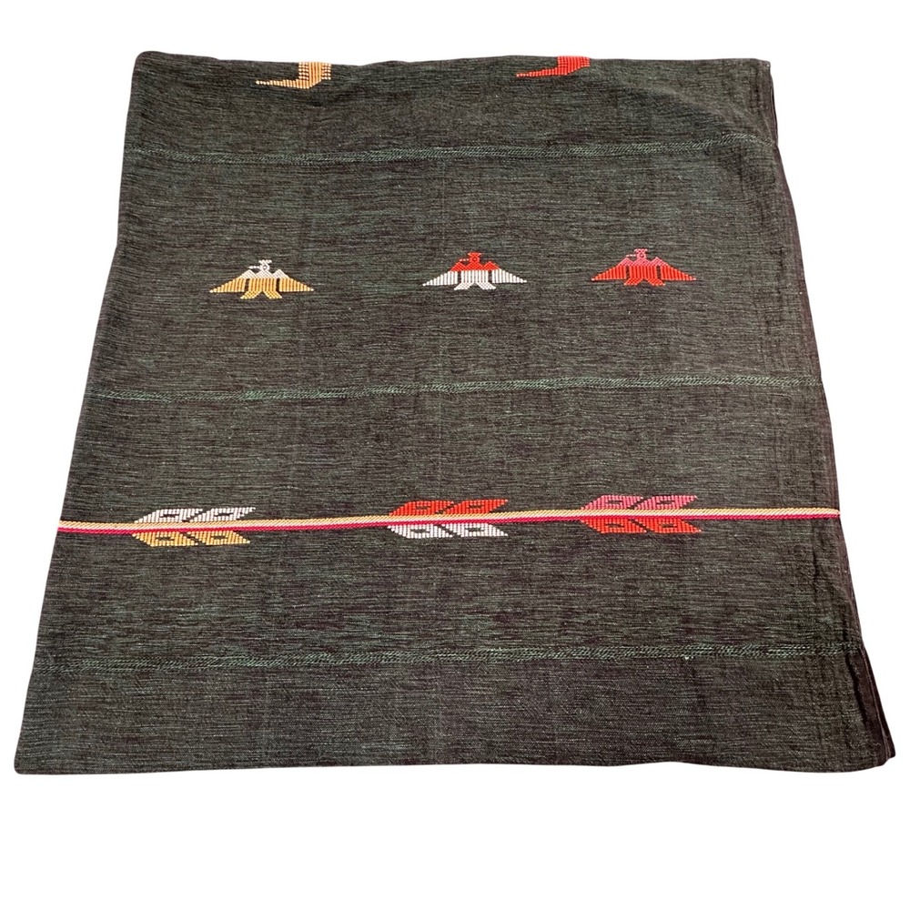 98"x49"  Chimayo Thunderbird Arrows Geometric Embroidered Stitch Sheet‎ Curtain - Picture 2 of 12
